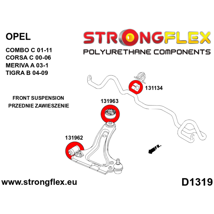 136225A: Zestaw zawieszenia przedniego SPORT Strongflex