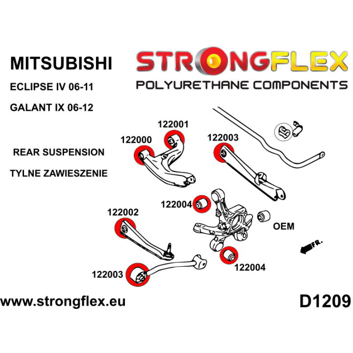 122002A: Tuleja wahacza tylnego dolnego – wewnętrzna SPORT Strongflex