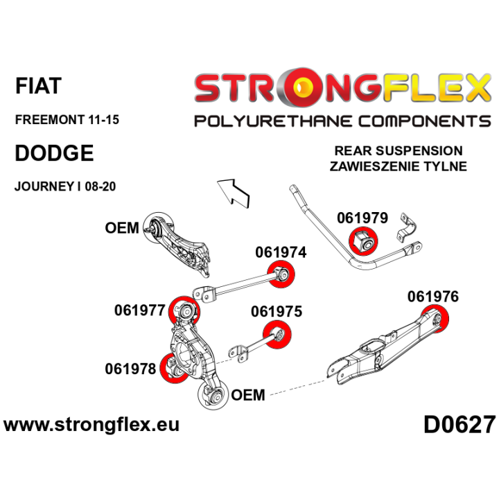 061976A: Tuleja wahacza tylnego SPORT Strongflex