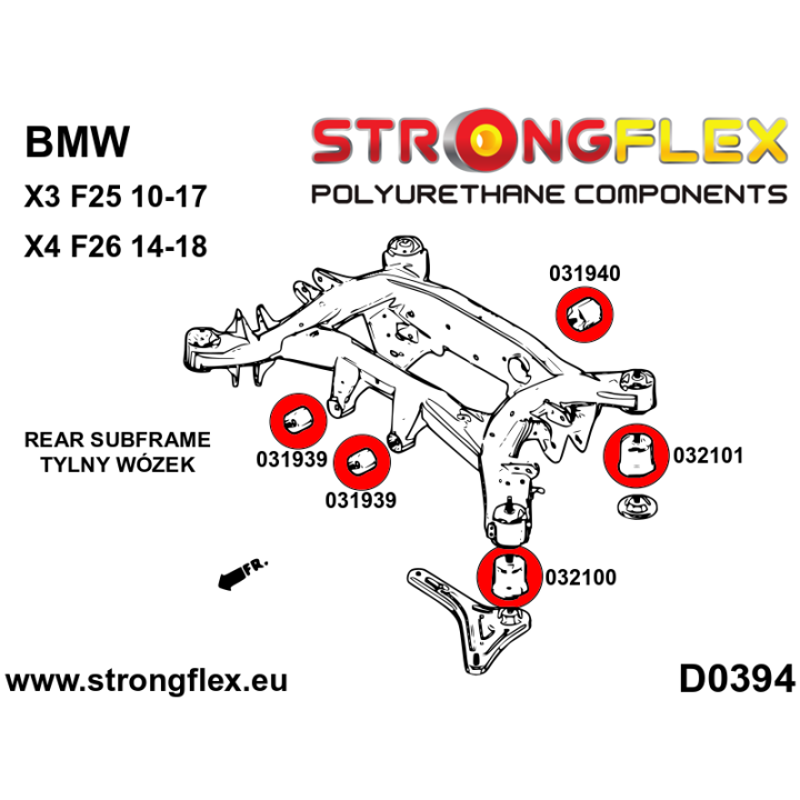 032101B: Tuleja tylnego wózka – tylna Strongflex