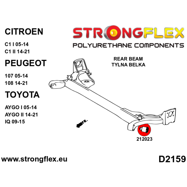 212023A: Tuleja tylnej belki SPORT Strongflex