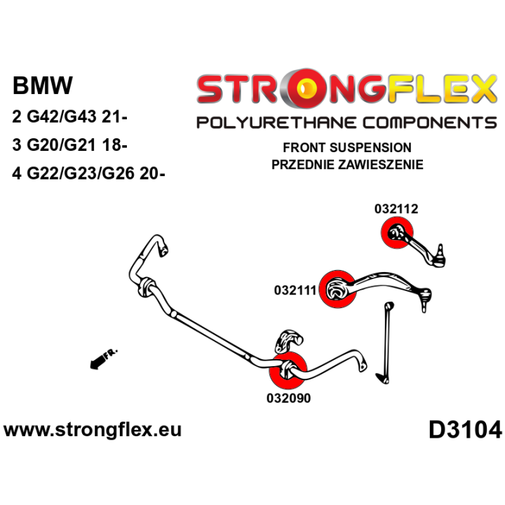 032090A: Tuleja stabilizatora przedniego SPORT Strongflex