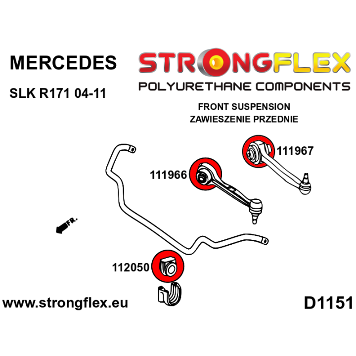 112050B: Tuleja stabilizatora przedniego Strongflex