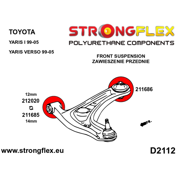 212020B: Tuleja wahacza przedniego – przednia 31mm Strongflex