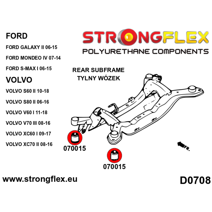 070015A: Tuleja tylnego wózka SPORT Strongflex
