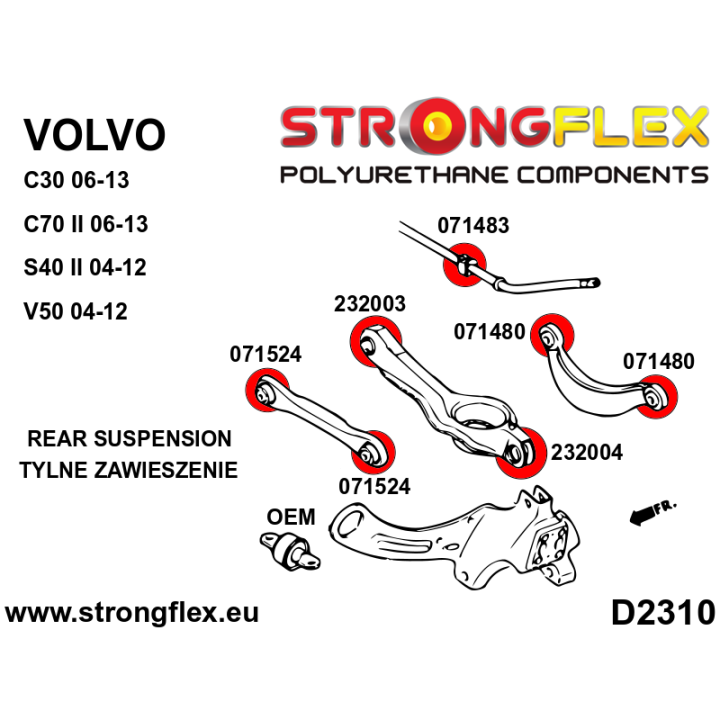 232003A: Tuleja wahacza tylnego dolnego – wewnętrzna SPORT Strongflex