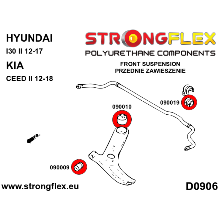 090010A: Tuleja wahacza przedniego – tylna SPORT Strongflex