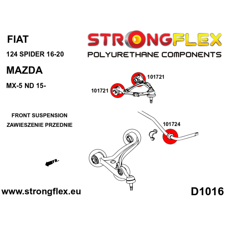 101721A: Tuleja wahacza przedniego – górnego SPORT Strongflex