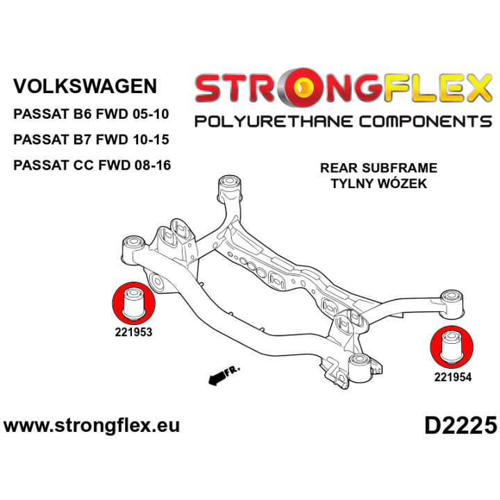221954A: Tuleja tylnego wózka – tylna SPORT Strongflex
