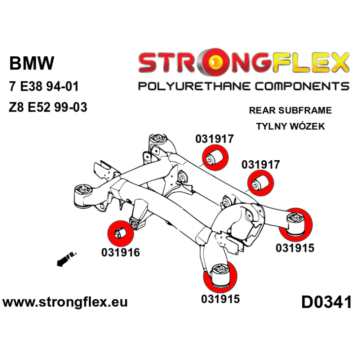 036089A: Zestaw tulei tylnego wózka SPORT Strongflex