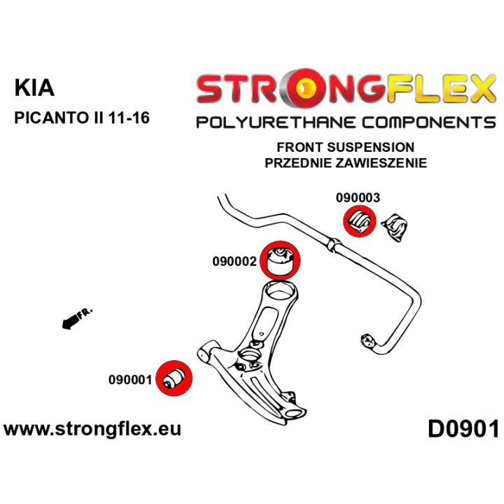 090001A: Tuleja wahacza przedniego – przednia SPORT Strongflex