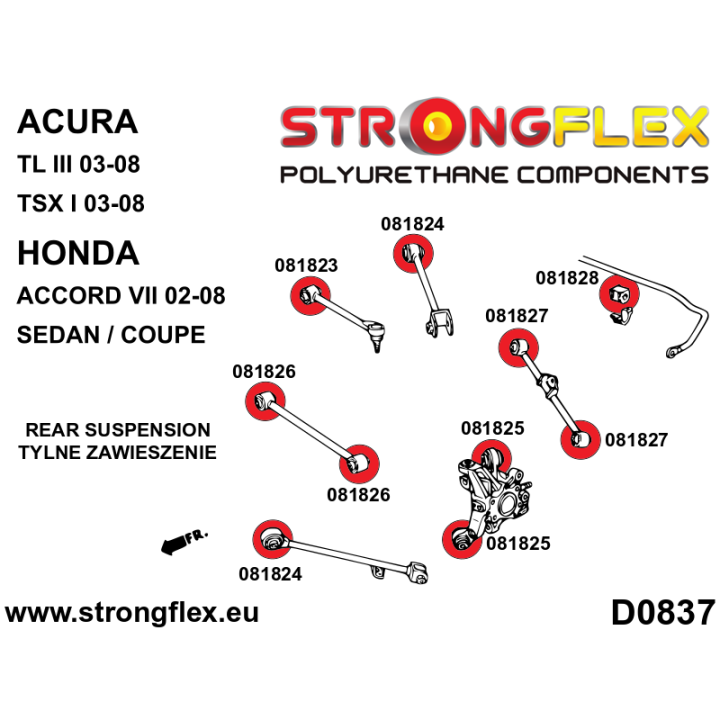 081823A: Tuleja tylnego drążka SPORT Strongflex