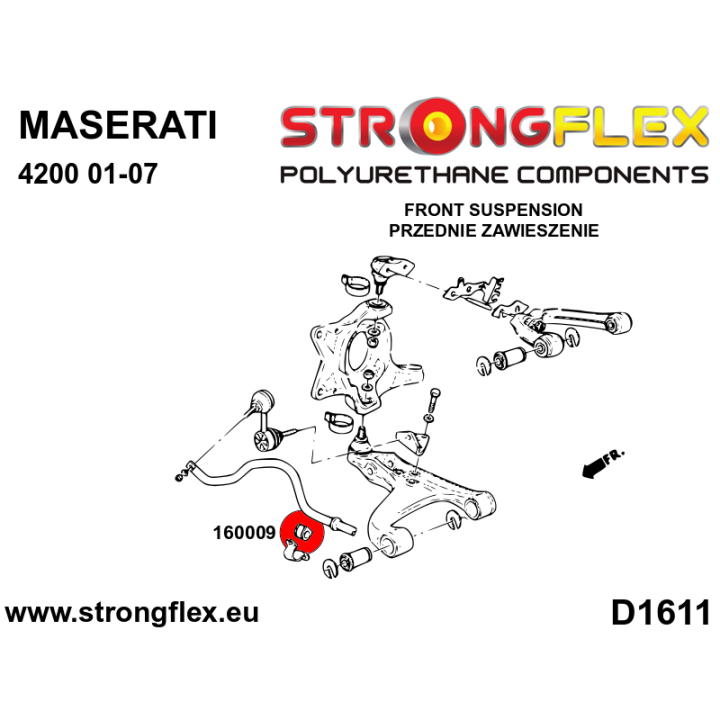 160009A: Tuleja stabilizatora przedniego / tylnego SPORT Strongflex