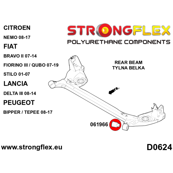 061966B: Tuleja belki tylnej 67,5mm Strongflex