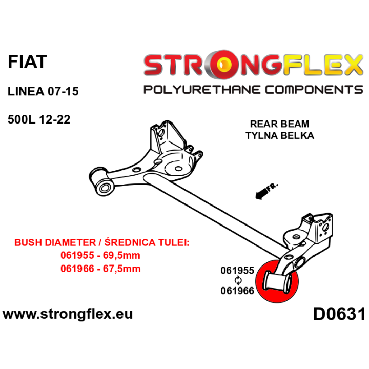 061966B: Tuleja belki tylnej 67,5mm Strongflex