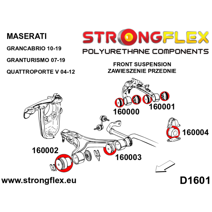 160002A: Tuleja wahacza przedniego dolnego – przednia SPORT Strongflex
