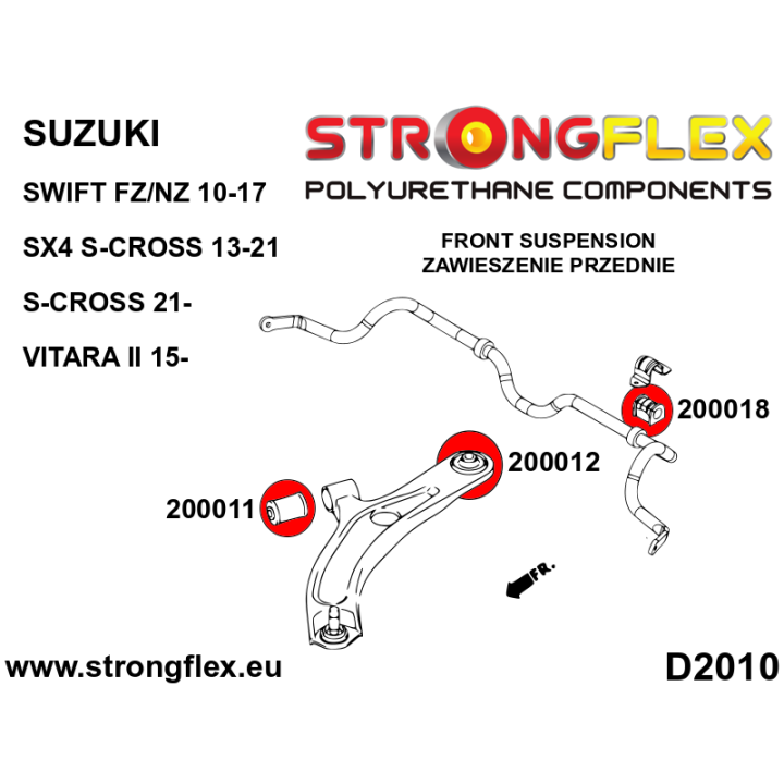 200012B: Tuleja wahacza przedniego – tylna Strongflex