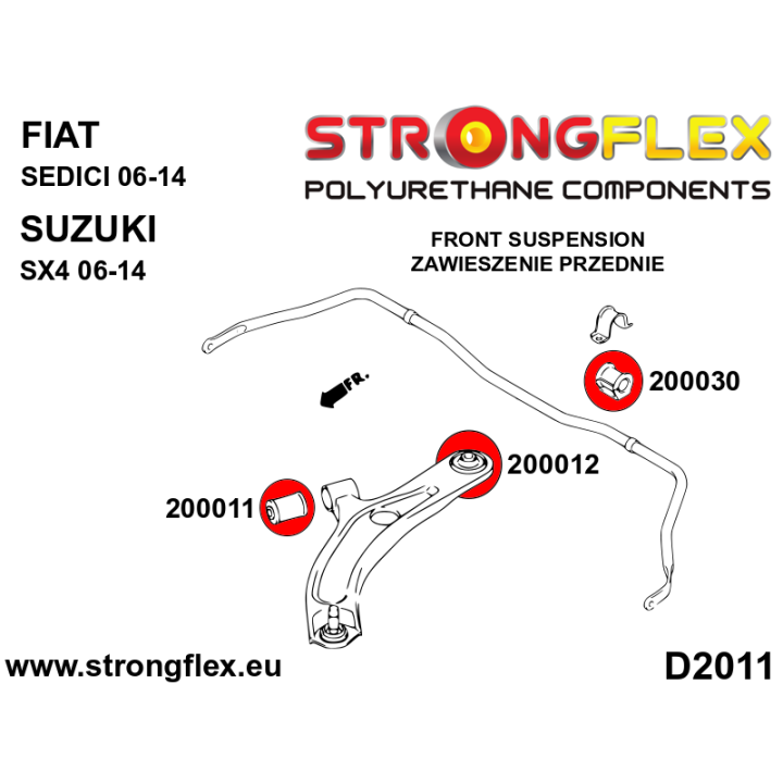 200012B: Tuleja wahacza przedniego – tylna Strongflex