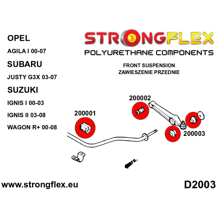 200002A: Tuleja wahacza przedniego - wewnętrzna SPORT Strongflex