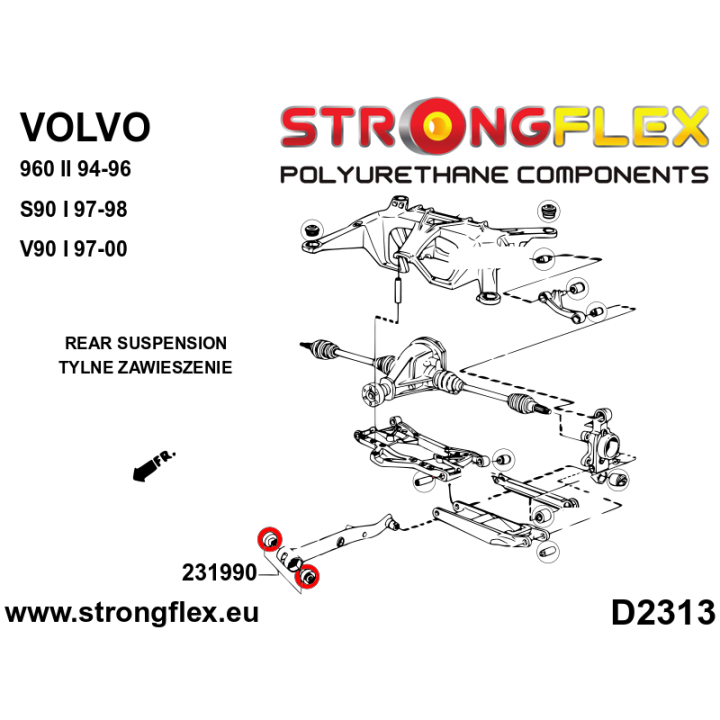 231990A: Tuleja wahacza tylnego wzdłużnego SPORT Strongflex