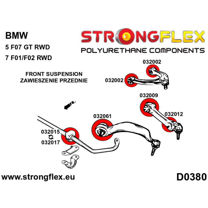 036077B: Zestaw zawieszenia przedniego Strongflex