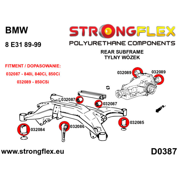032085B: Tuleja tylnego wózka – tylna Strongflex