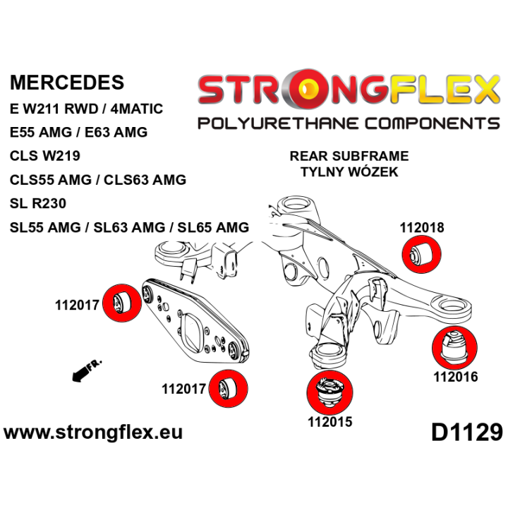 116265A: Zestaw tulei tylnego wózka SPORT Strongflex