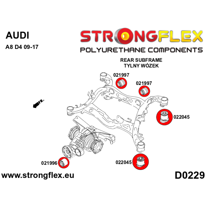 026263A: Zestaw tulei tylnego wózka SPORT Strongflex