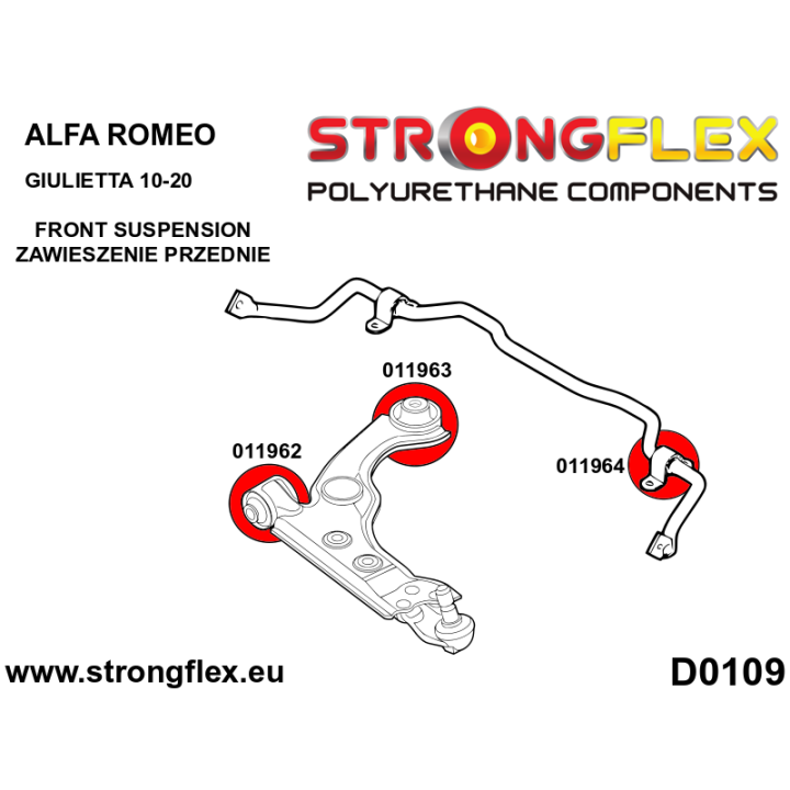 011963B: Tuleja wahacza przedniego – tylna Strongflex