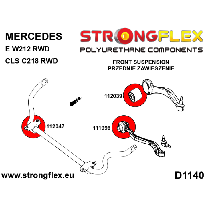 112039A: Tuleja wahacza przedniego – górnego SPORT Strongflex