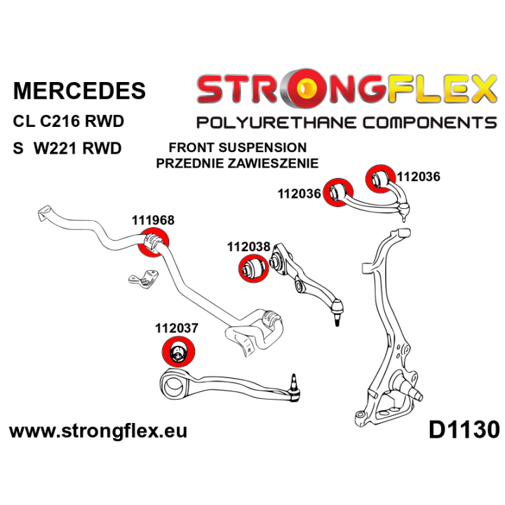 112037A: Tuleja wahacza przedniego dolnego – przednia SPORT Strongflex