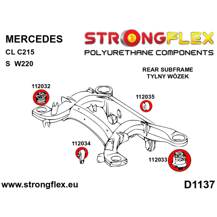 112033B: Tuleja tylnego wózka – tylna Strongflex