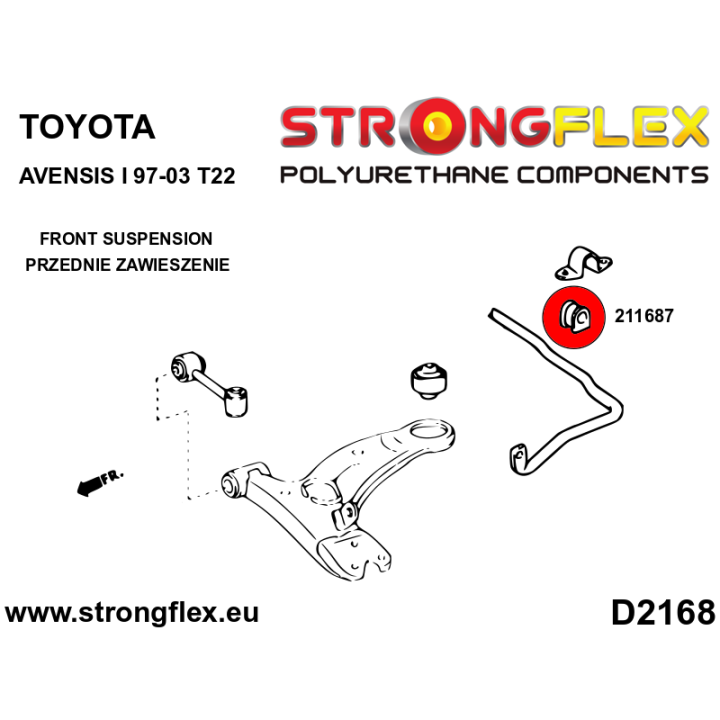 211687A: Tuleja stabilizatora przedniego/tylnego SPORT Strongflex