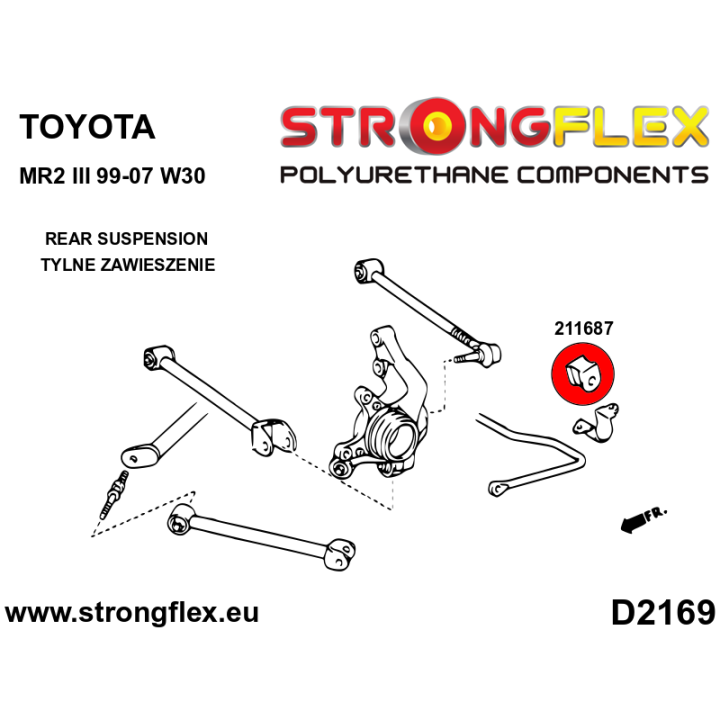 211687A: Tuleja stabilizatora przedniego/tylnego SPORT Strongflex