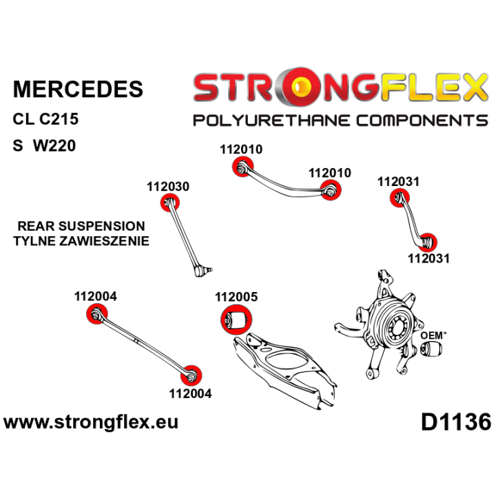 112004A: Tuleja wahacza tylnego dolnego SPORT Strongflex