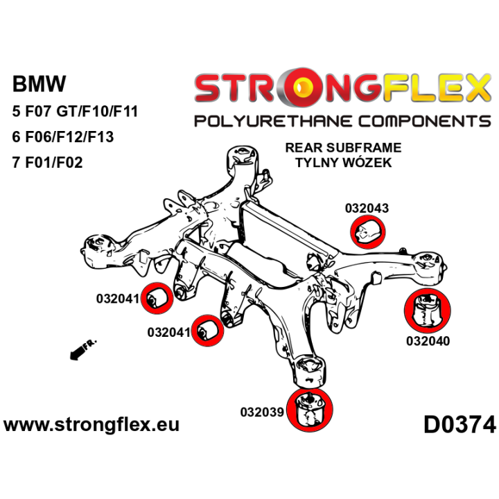 032039A: Tuleja tylnego wózka – przednia SPORT Strongflex