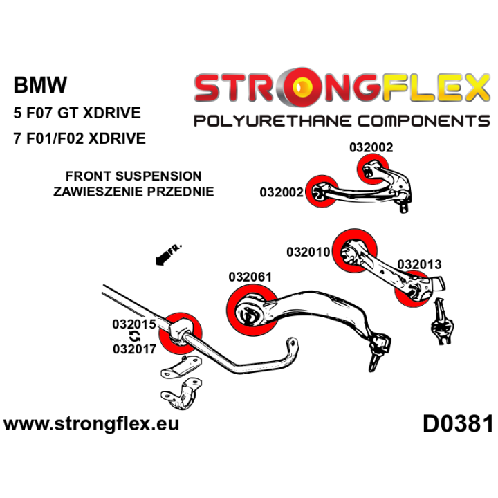 032015A: Tuleja stabilizatora przedniego SPORT Strongflex