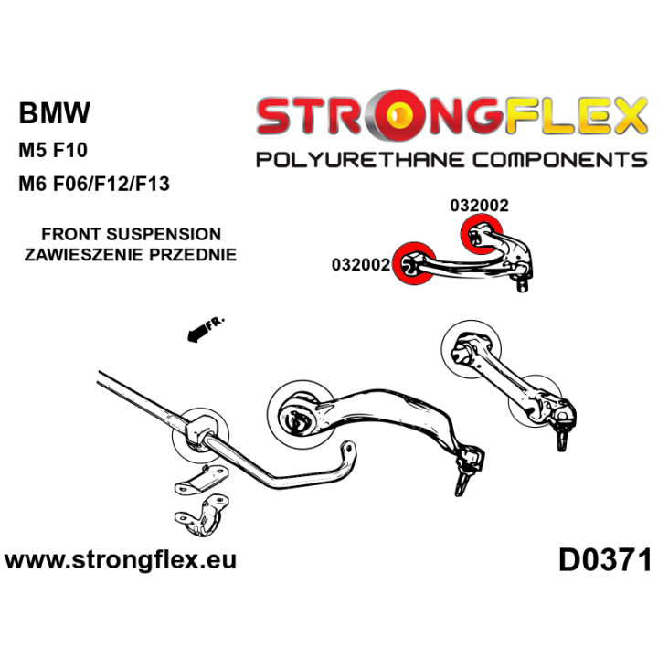 032002A: Tuleja wahacza przedniego górnego SPORT Strongflex