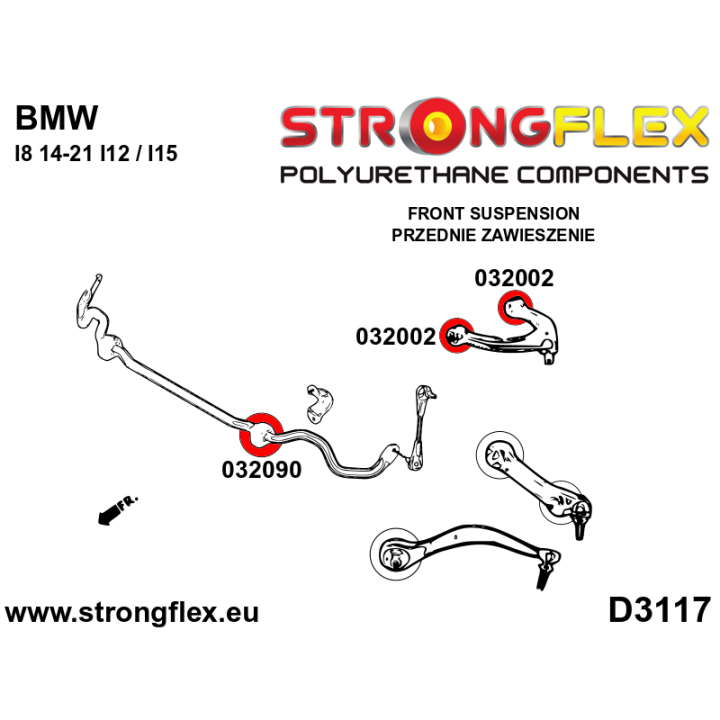 032002A: Tuleja wahacza przedniego górnego SPORT Strongflex