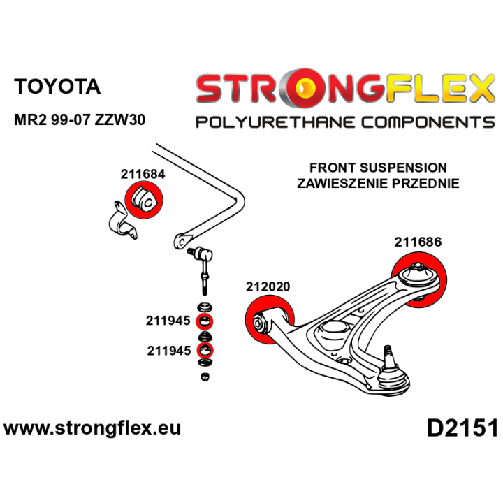 216270B: Zestaw zawieszenia przedniego Strongflex
