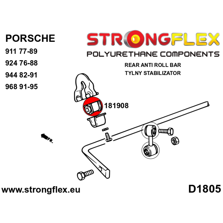 181908A: Tuleja stabilizatora tylnego SPORT Strongflex