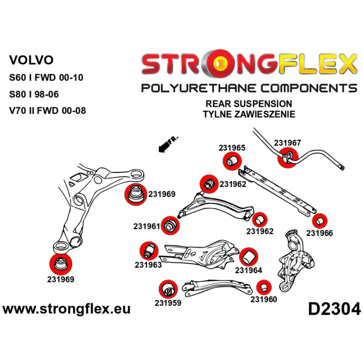 231959B: Tuleja wahacza tylnego wzdłużnego – przednia Strongflex