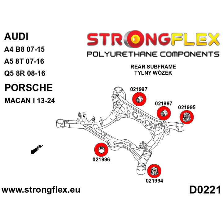 026252A: Zestaw tulei tylnego wózka SPORT Strongflex