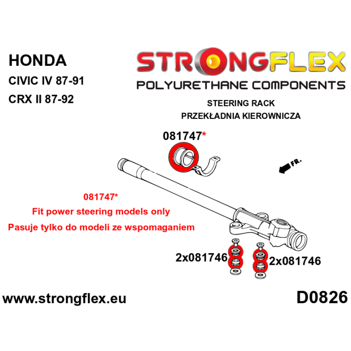 081747B: Tuleja przekładni kierowniczej Strongflex