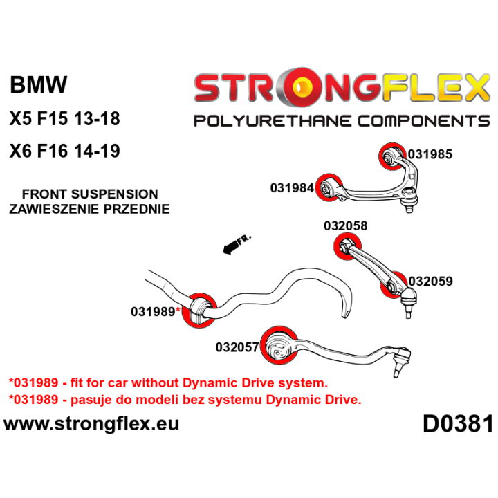 031984A: Tuleja wahacza przedniego górnego - przednia SPORT Strongflex