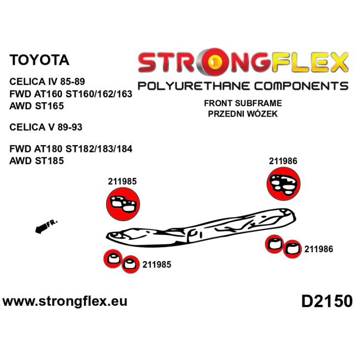 211986B: Tuleja belki przedniej - tylna Strongflex