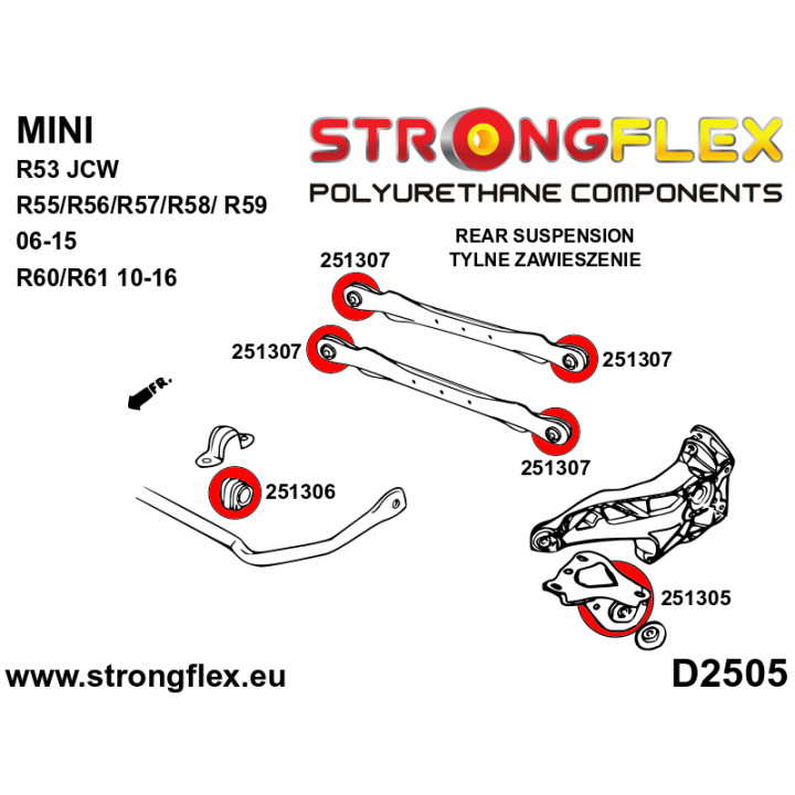 251307B: Tuleja wahacza tylnego poprzecznego Strongflex