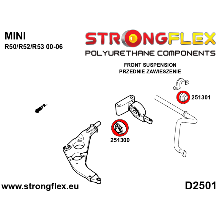 251301A: Tuleja stabilizatora przedniego SPORT Strongflex