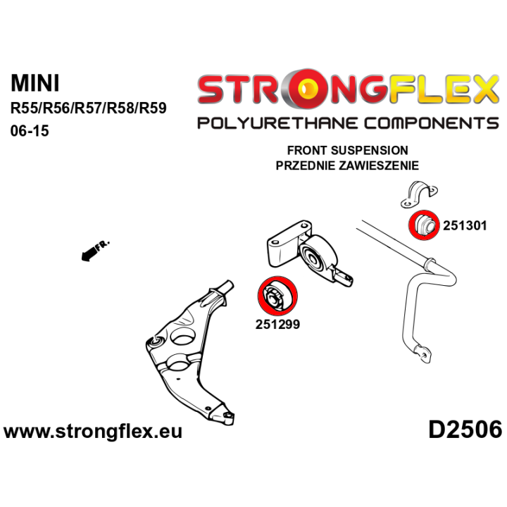 251301A: Tuleja stabilizatora przedniego SPORT Strongflex