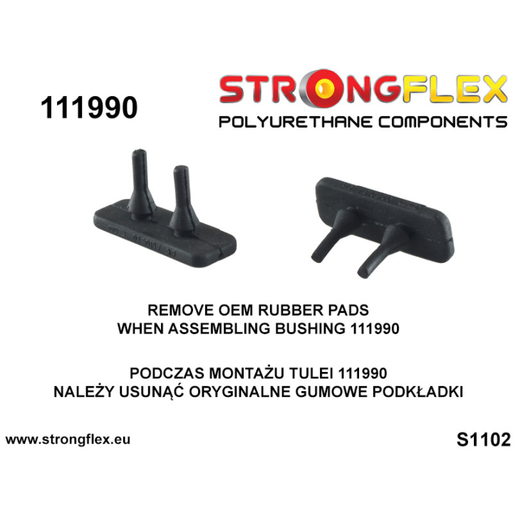 116251B: Zestaw tulei przedniego wózka Strongflex